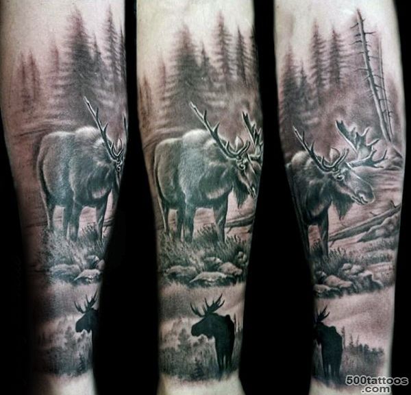 60 Moose Tattoo Designs For Men   Antler Ink Ideas_30