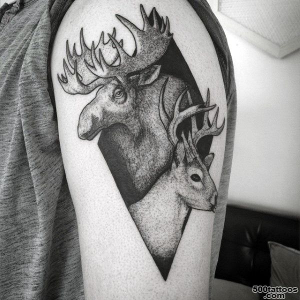 60 Moose Tattoo Designs For Men   Antler Ink Ideas_43