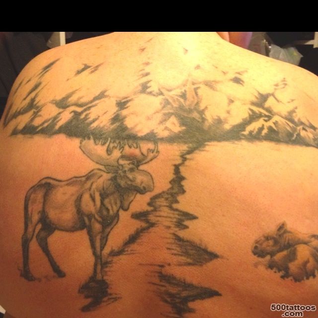 Moose tattoo on my back  Tattoo  Pinterest  Moose Tattoo, Moose ..._33