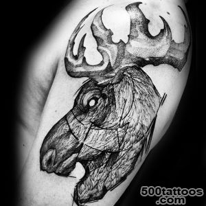 60 Moose Tattoo Designs For Men   Antler Ink Ideas_12