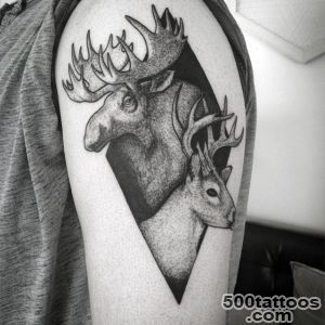 60 Moose Tattoo Designs For Men   Antler Ink Ideas_43