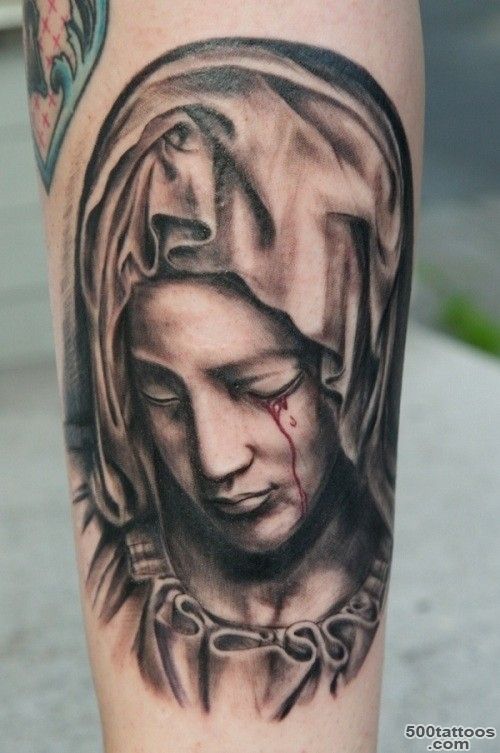Sad Mother Siant Mary God Tattoo Design For Shoulder ..._5
