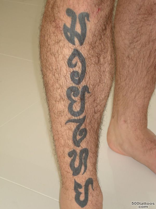 As requested, my Shin tattoo. It means Muay Thai, written in ..._12