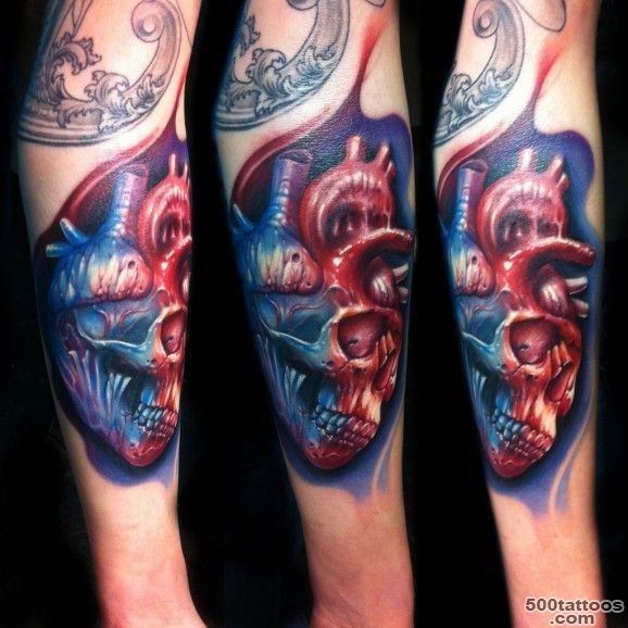 Mystical colorful skull heart tattoo by Bili Vegas   Tattooimages.biz_11