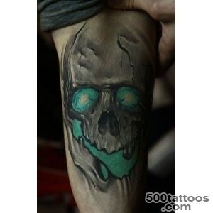 skull tattoo with bright mystical eyes   Skull tattoos_27