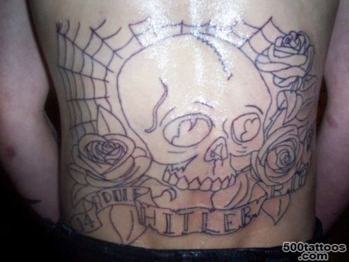 backpiece skull and roses with banner – Tattoo Picture at ..._11