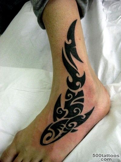 neat shark leg polynesian tattoo   Polynesian tattoos_34