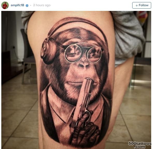 Alberto Moreno#39s New Tattoo Of A Chimp With A Gun Must Be Seen To ..._8