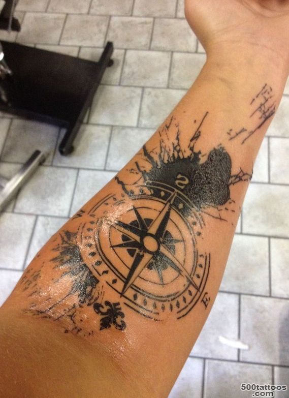 Compas North Trash Polka tattoo on Hand  Best Tattoo Ideas Gallery_29
