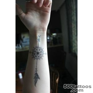 North and south cute compass tattoo on arm   TattooMagz _9
