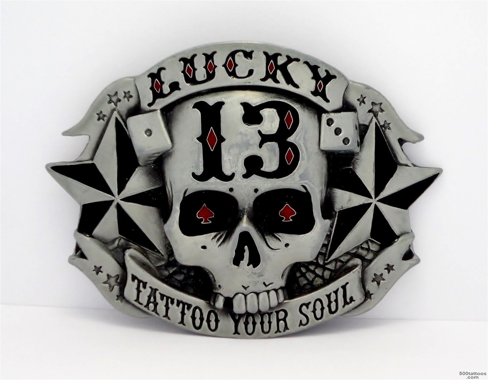 Lucky Number 13 Dice Cards Stars tattoo Your Soul New Skull #13 ..._45