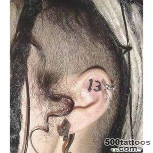 Number 13 Left Ear Tattoo   Ear Tattoo Designs_38
