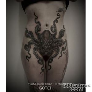 tattoo Octopus ink stomach blackwork stomach tattoo octopus tattoo _47