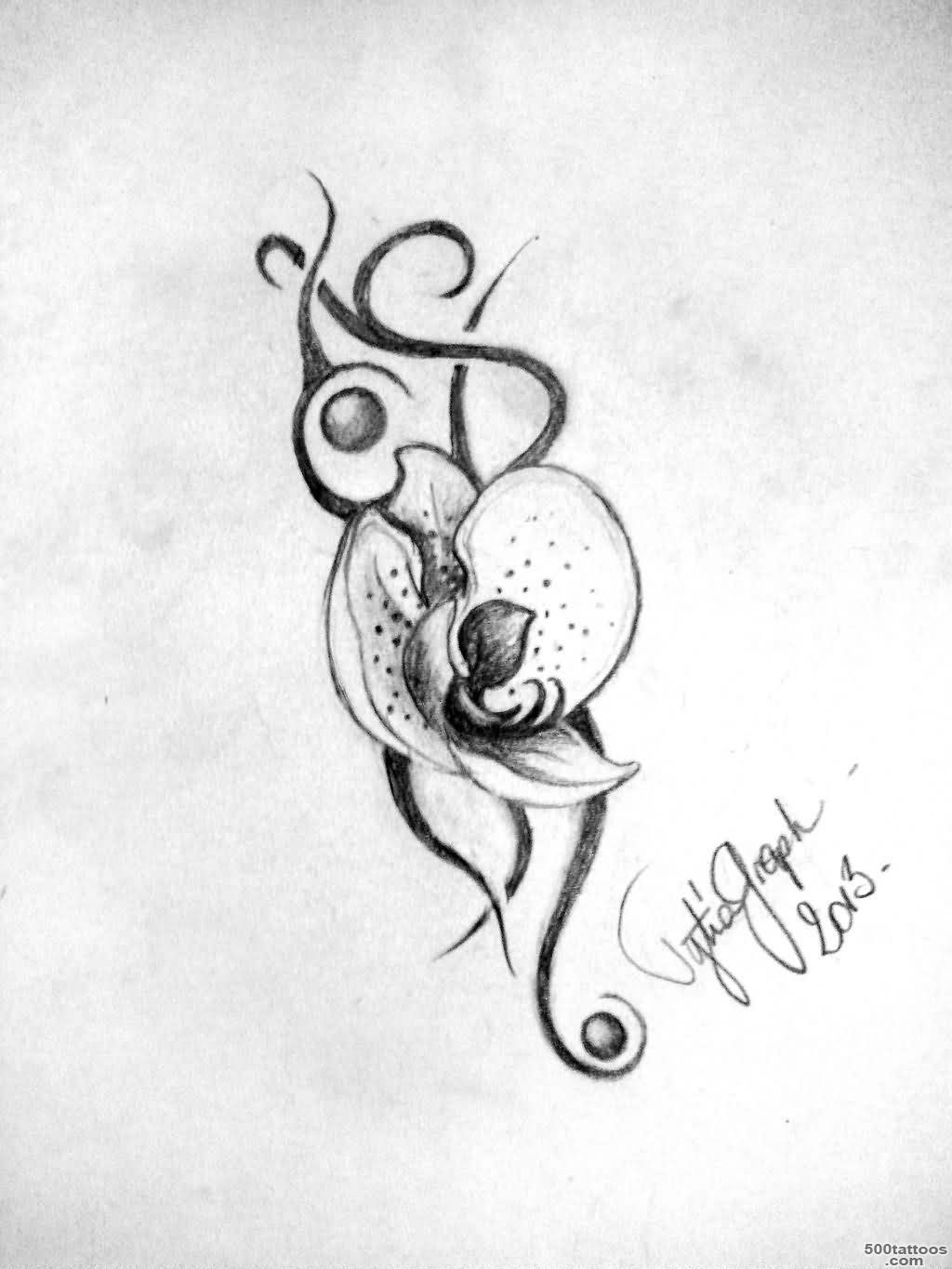 Tribal And Orchid Tattoo Designs_9