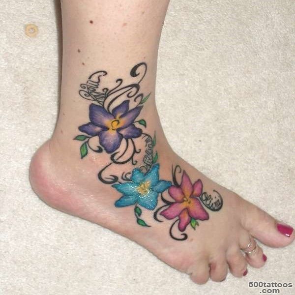Unusual orchid tattoo (3)   orchid foot tattoo on TattooChief.com_36