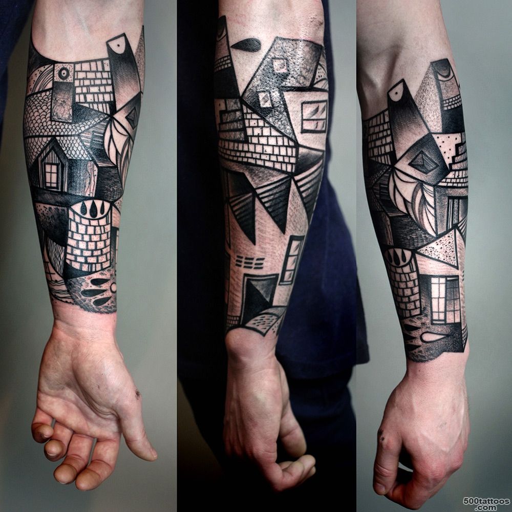 New Cubist Tattoos by Peter Aurisch  Colossal_17