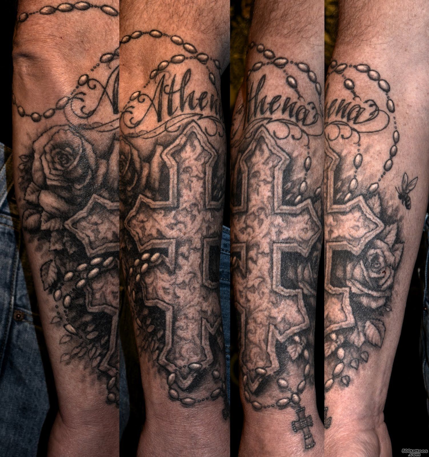 Leg orthodox cross tattoo designs_2