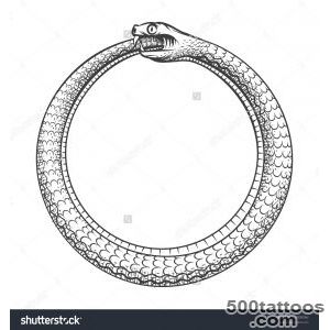 Magic Symbol Of Ouroboros Tattoo With Snake Biting Its Own Tail _35