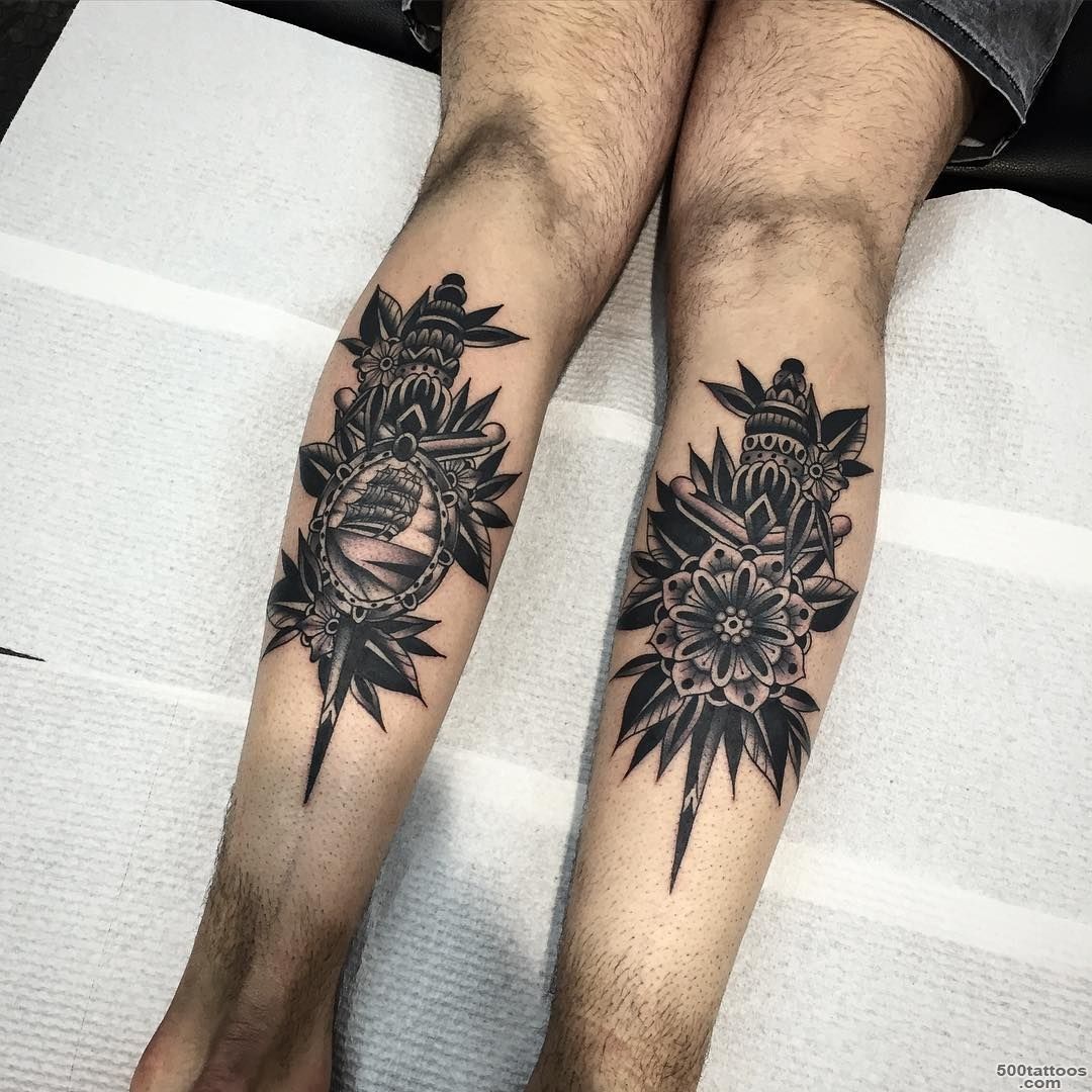 Pair Baroque Tattoos on Calfs  Best Tattoo Ideas Gallery_20