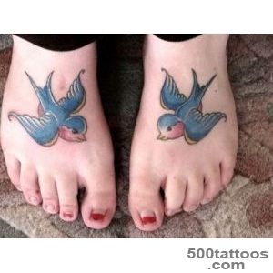 Birds Pair Tattoo On Feet For Girls_32