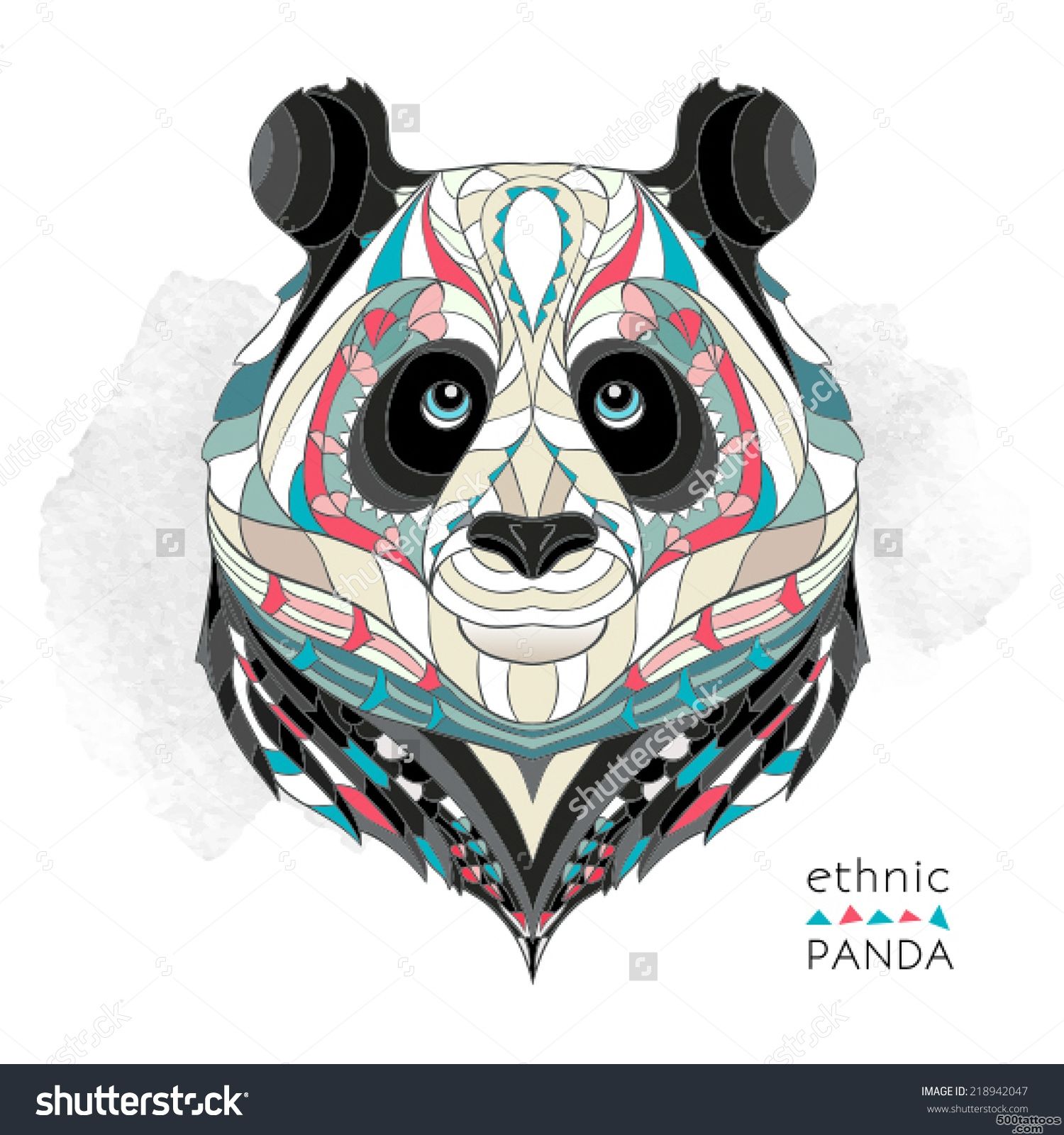 Ethnic Panda  African  Indian  Tattoo Design Stock Vector ..._35