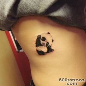 Illustrative panda tattoo on the right side   Small Tattoos for _13