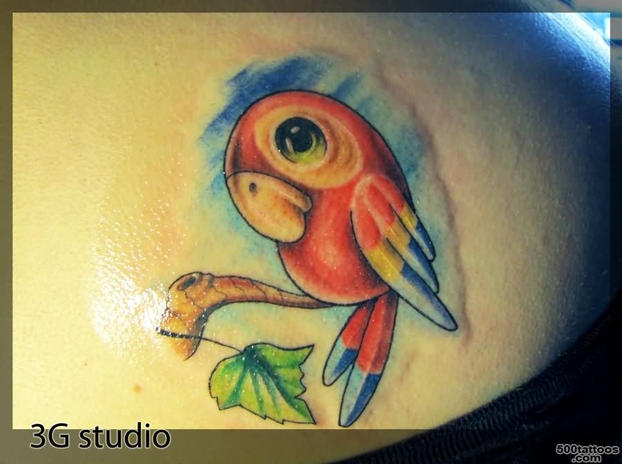 Attractive Parrot Tattoo Design By Bethany_17