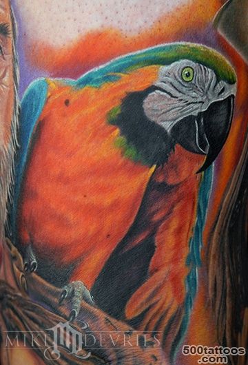 Mike DeVries  Tattoos  Nature Animal Bird  Parrot Tattoo_47