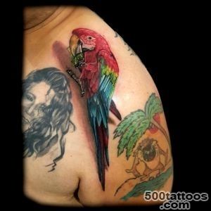 Pin 3d Colorful Parrot Tattoo Design For Front Shoulder on Pinterest_6