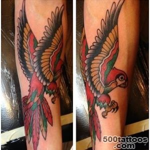 traditional red parrot tattoo double image   Traditional tattoos_20