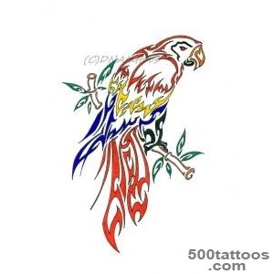 Unique Black Parrot Tattoo Stencil By Marina_38