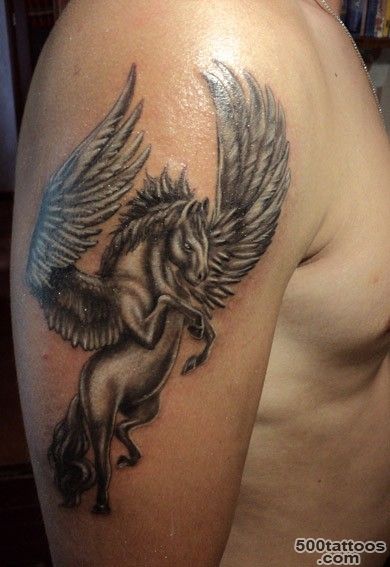 Flying pegasus tattoo on shoulder   Tattooimages.biz_22