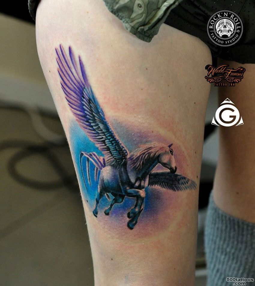 Pegasus Thigh Tattoo  Best tattoo ideas amp designs_16