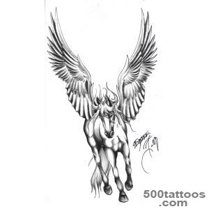 best grey ink pegasus tattoos design (725?1260)  Phoenix _3