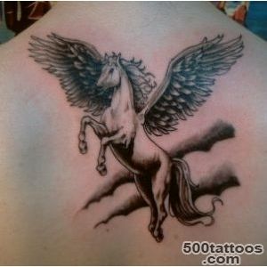 Brilliant Colorful Pegasus Tattoo On Upper Back_41