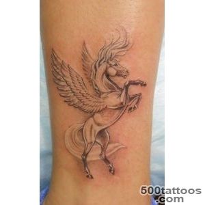 Super white jumping pegasus tattoo on ankle   Tattoos photos_40