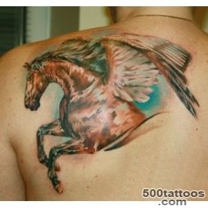 Unique Pegasus With Tree Color Tattoo On Full Back By Danielius _33