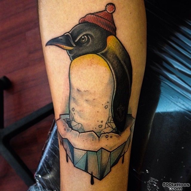 50 Cute and Funny Penguin Tattoo Designs_20