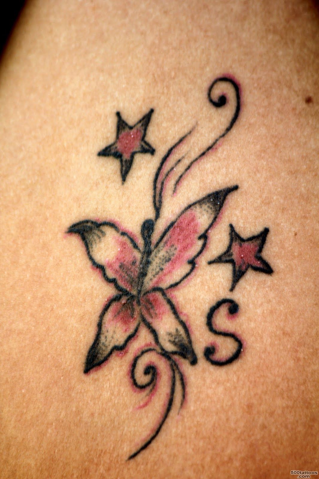 Butterfly and Star with Letter S Tattoo Design   TattooMagz ..._36