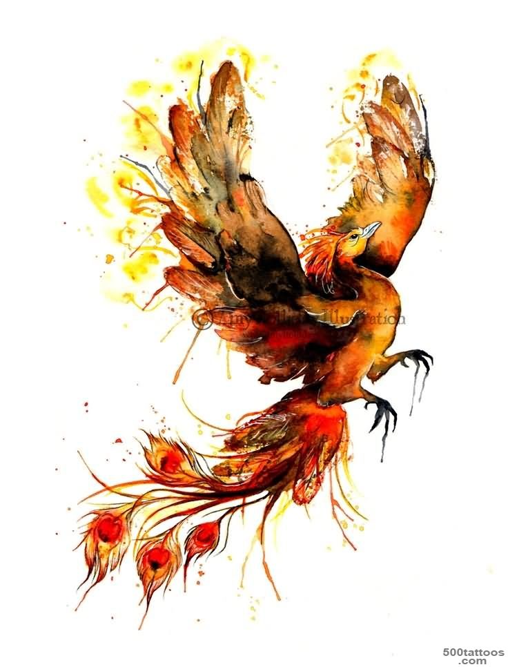 Flying Colored Phoenix Tattoo Design (736?966)  Tattoos ..._40