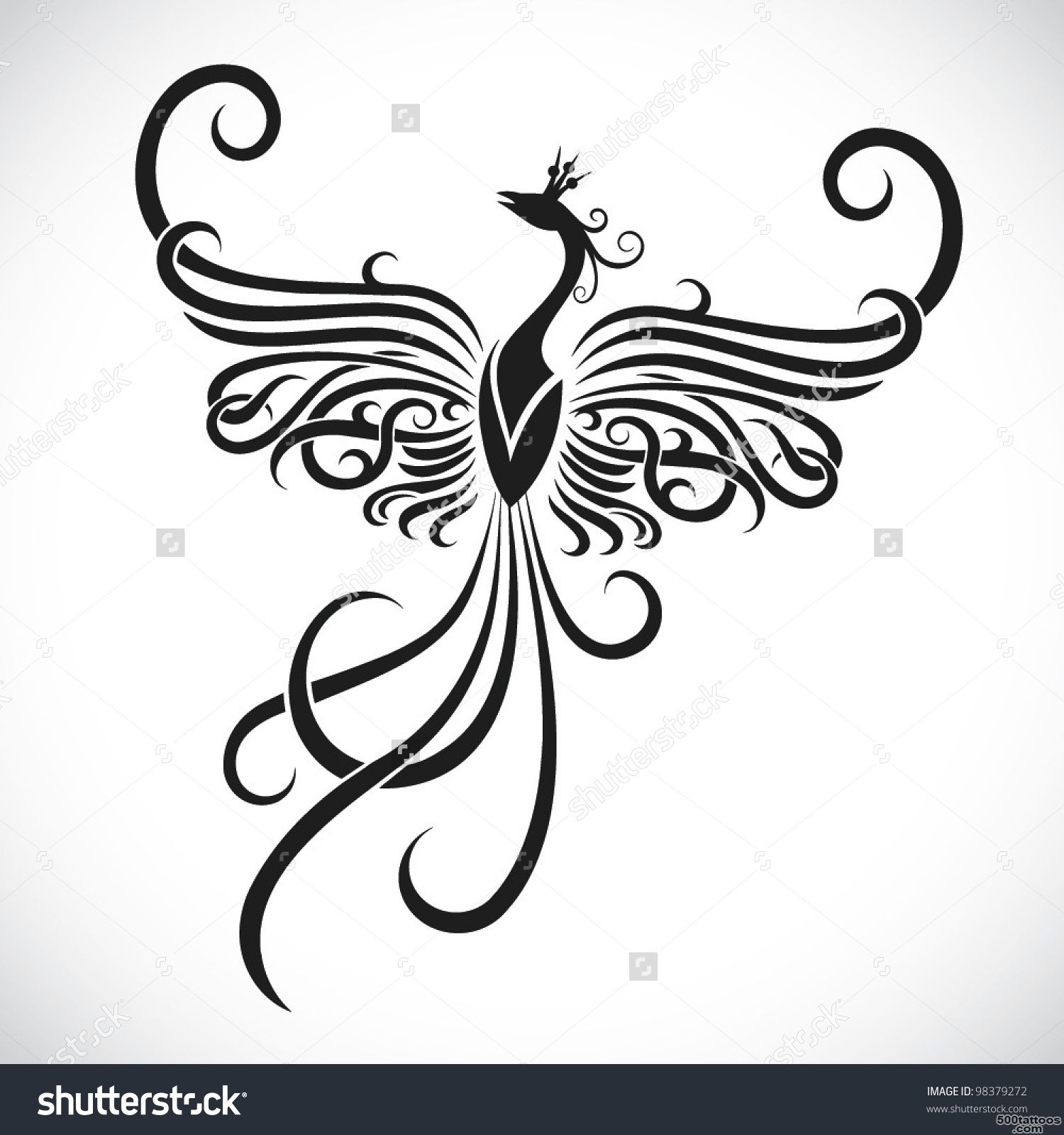 Tribal Phoenix Tattoo   Vector Illustration   98379272  Shutterstock_34