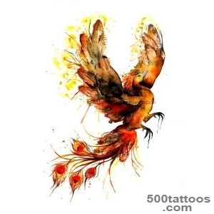 Flying Colored Phoenix Tattoo Design (736?966)  Tattoos _40