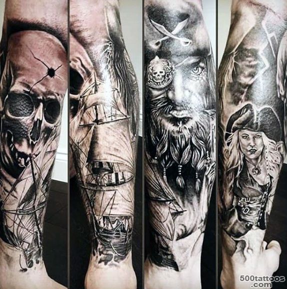 50 Pirate Tattoos For Men   Arrr, Ships And Eye Patches_7