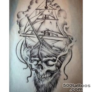 9+ Pirate Ship Tattoos Designs_46