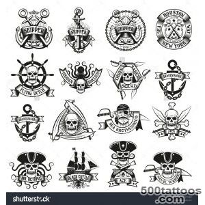 Collection Of Pirate Tattoos With Skulls, Swords, Belts, Tricorn _18