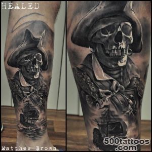 Pirate Skeleton on Guys Leg  Best tattoo ideas amp designs_43