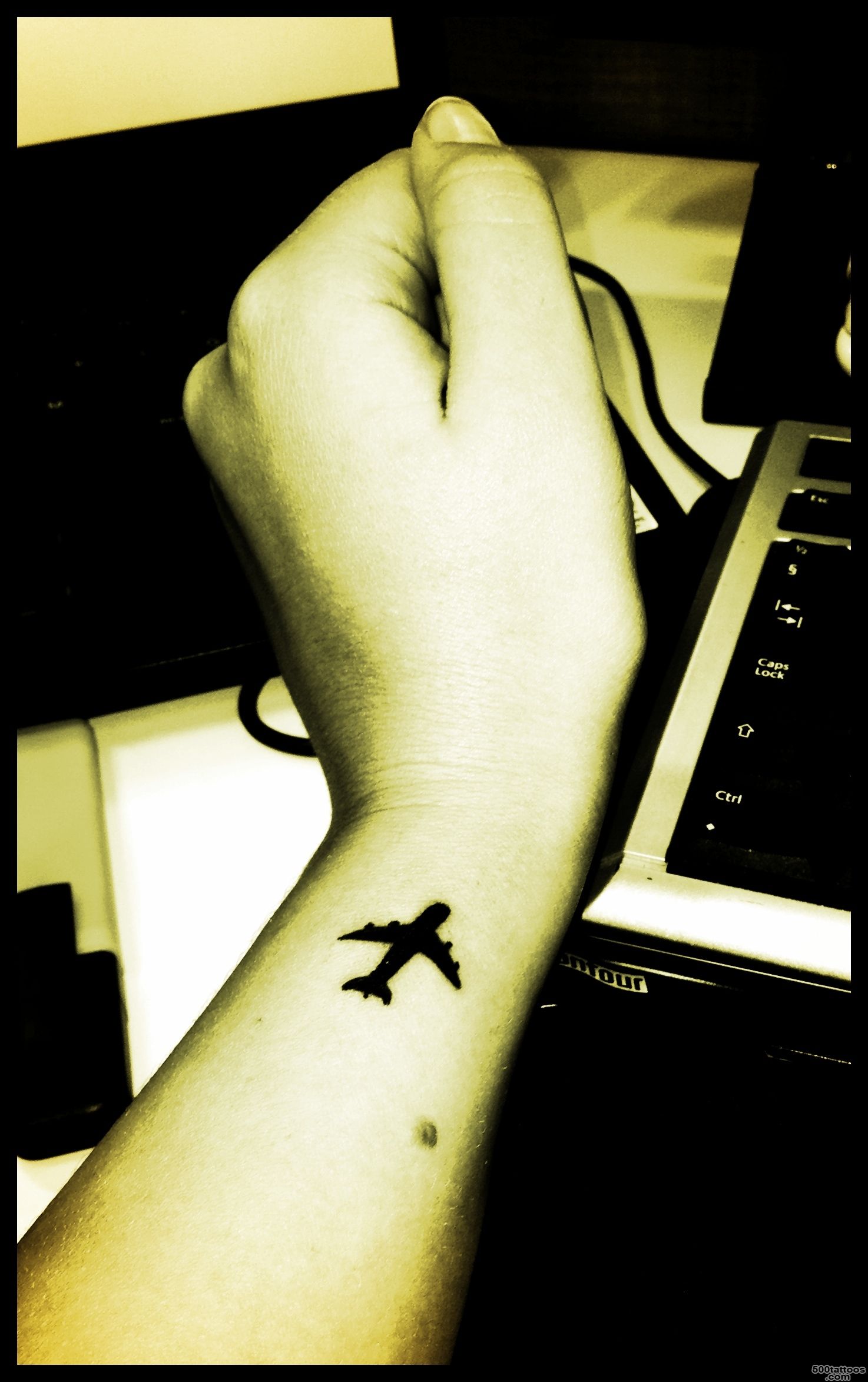 29 Attractive Aeroplane Wrist Tattoos_15