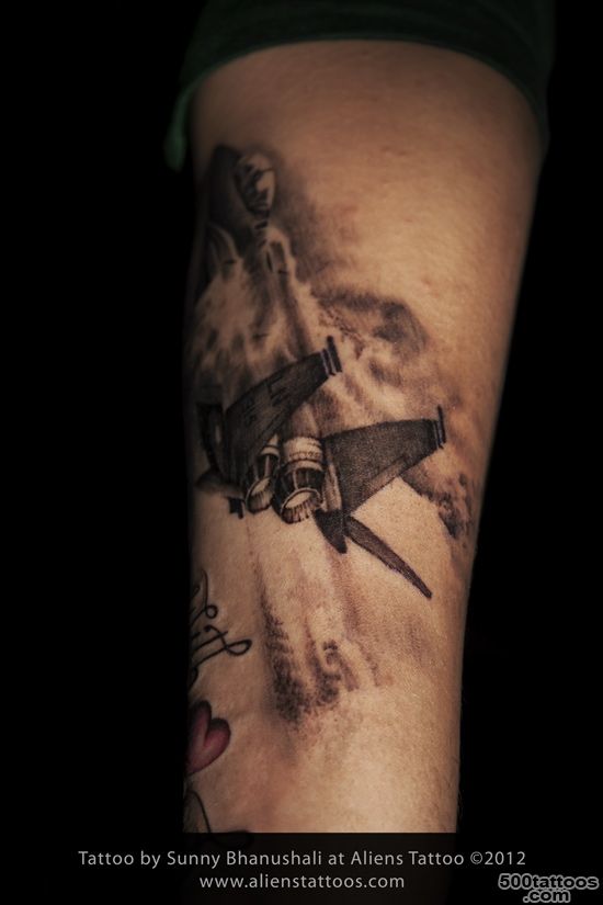 Fighter Plane Tattoo, Inked by Sunny at Aliens Tattoo, Mumbai_36