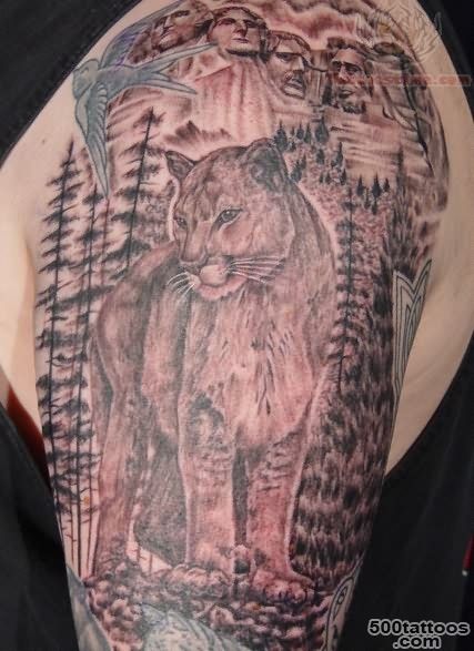 American Puma Tattoo On Shoulder_25