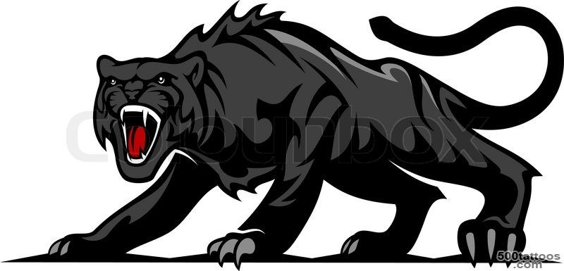 Danger black panther or puma for mascot and tattoo design  Vector ..._50